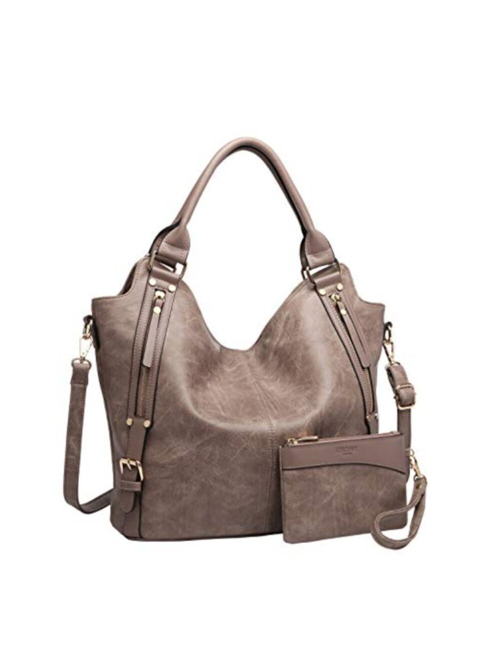 PU Leather Hobo Tote Bag Large Capacity Shoulder Bag with Strap